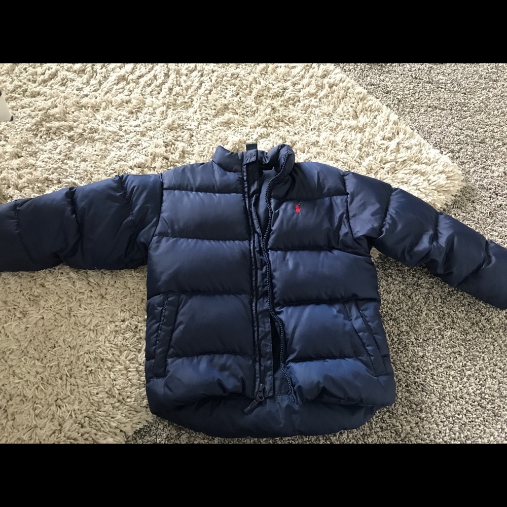 Navy Polo Puffer Jacket- Kids sz 6